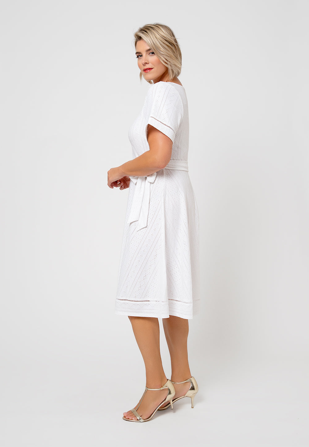 Leota Women's Genesis Eyelet Jersey Dress White