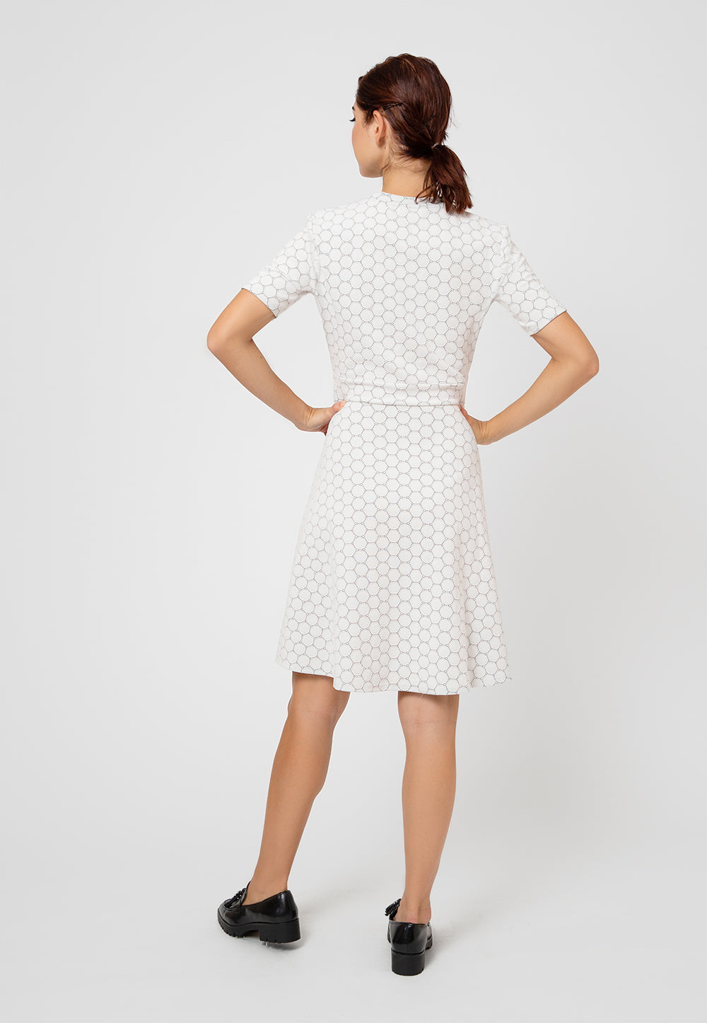 Leota Women's Cameo Luxe Jacquard Mackenzie Dress White