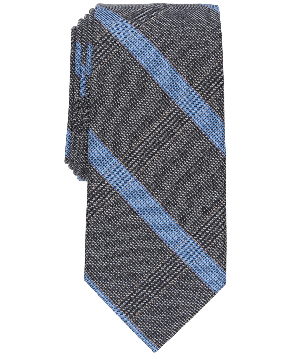 Alfani Men's Bermudo Plaid Slim Tie - Gray