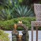 Decorative Two Tiered Outdoor Water Fountain with Woodland Animal Design