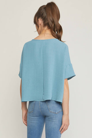 Entro - Round Neck Babydoll Top