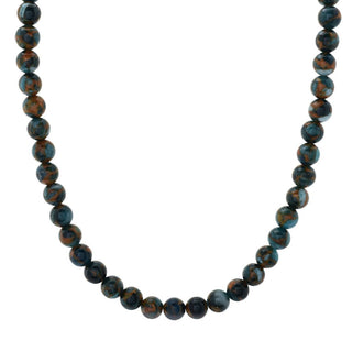 Southwest Elements 8-8.5mm Gemstone Bead & Sterling Silver Navajo Pearl Necklace