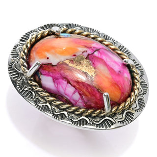 Southwest Elements Choice of 25x18mm Oval Gemstone East-West Ring