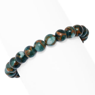 Southwest Elements 8-8.5mm Gemstone Bead & Sterling Silver Navajo Pearl Bracelet