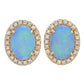 Sabrina Designs 14K Gold Polished 6x4mm Opal & Diamond Stud Earrings