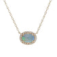 Sabrina Designs 14K Gold 6x4mm Opal & Diamond Pendant w/ 16"+2" Chain