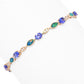 CIRARI 14K Gold 3.83ctw Tanzanite, Diamond & Inlay Opal Bracelet, 7.1 grams