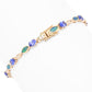 CIRARI 14K Gold 3.83ctw Tanzanite, Diamond & Inlay Opal Bracelet, 7.1 grams