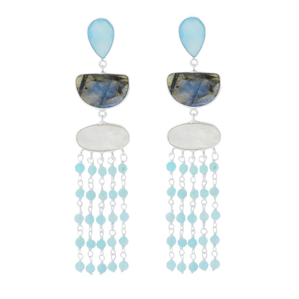 Artisan Silver by Samuel B. Choice of Gemstone Chandelier Earrings