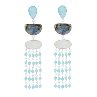 Artisan Silver by Samuel B. Choice of Gemstone Chandelier Earrings