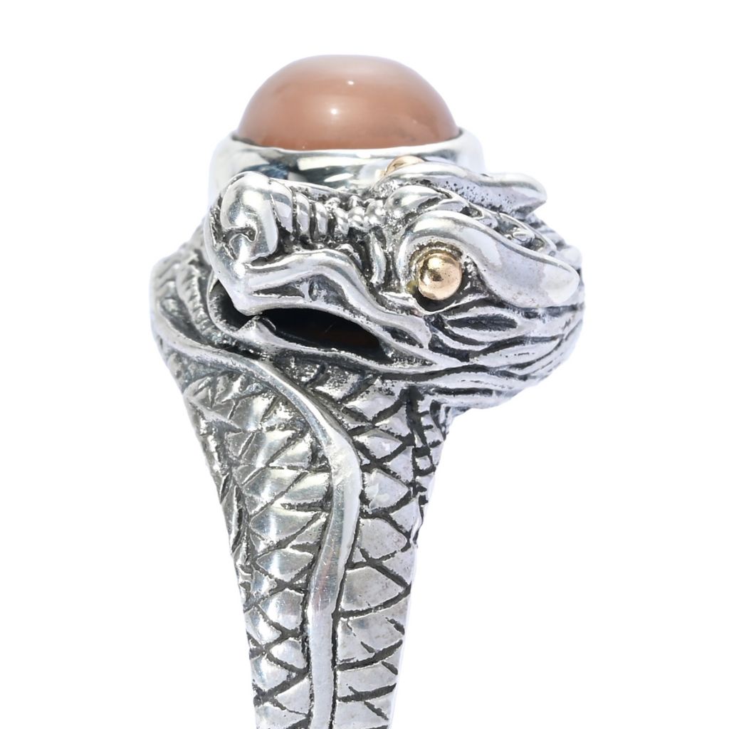 Artisan Silver by Samuel B. Choice of Gemstone Dragon Ring