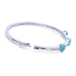 Gem Treasures Sleeping Beauty Turquoise, Blue Topaz & Zircon Flower Bracelet