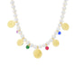 Toscana Italiana Dyed Quartz & Genuine Lira Coin Cultured Pearl Necklace