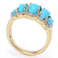 Gem Treasures Sleeping Beauty Turquoise & Zircon 5-Stone Graduated Ring