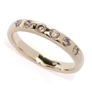 Gems of Distinction 14K Gold 0.27ctw Champagne Diamond Burnished Ring