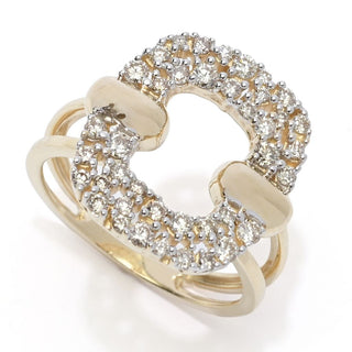 KALLATI 14K Gold Polished 0.58ctw Round Diamond Ring, 5.0 grams