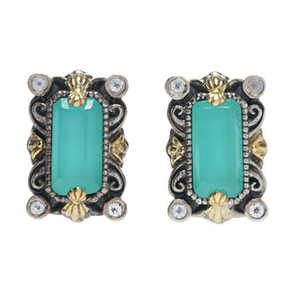 Konstantino 18K Gold Accented Chalcedony & White Topaz Stud Earrings