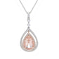CIRARI 14K Two-tone Gold 2.02ctw Morganite & Diamond Pendant w/ Chain