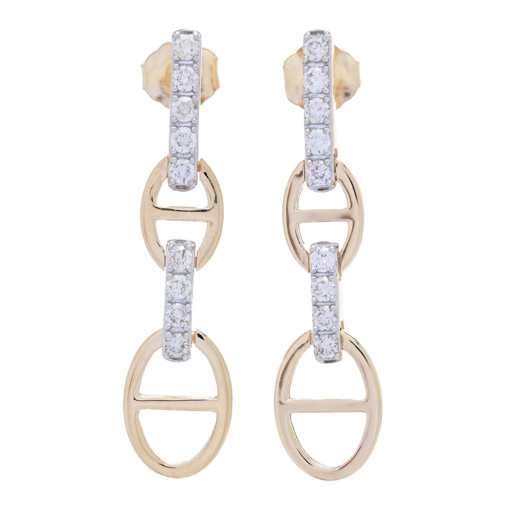 morris-david-14k-gold-0-50ctw-diamond-mariner-link-drop-earrings
