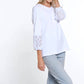 Multiples - DRAWSTRING EYELET SLEEVE TOP