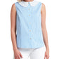 H Halston Sleeveless Lace Collar Blouse