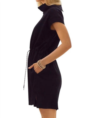 Entro - Gloria Folded Neck Drawstring Dress