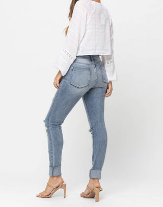 Judy Blue - High Waist Heavy Destroy Tall Skinny Denim Jeans