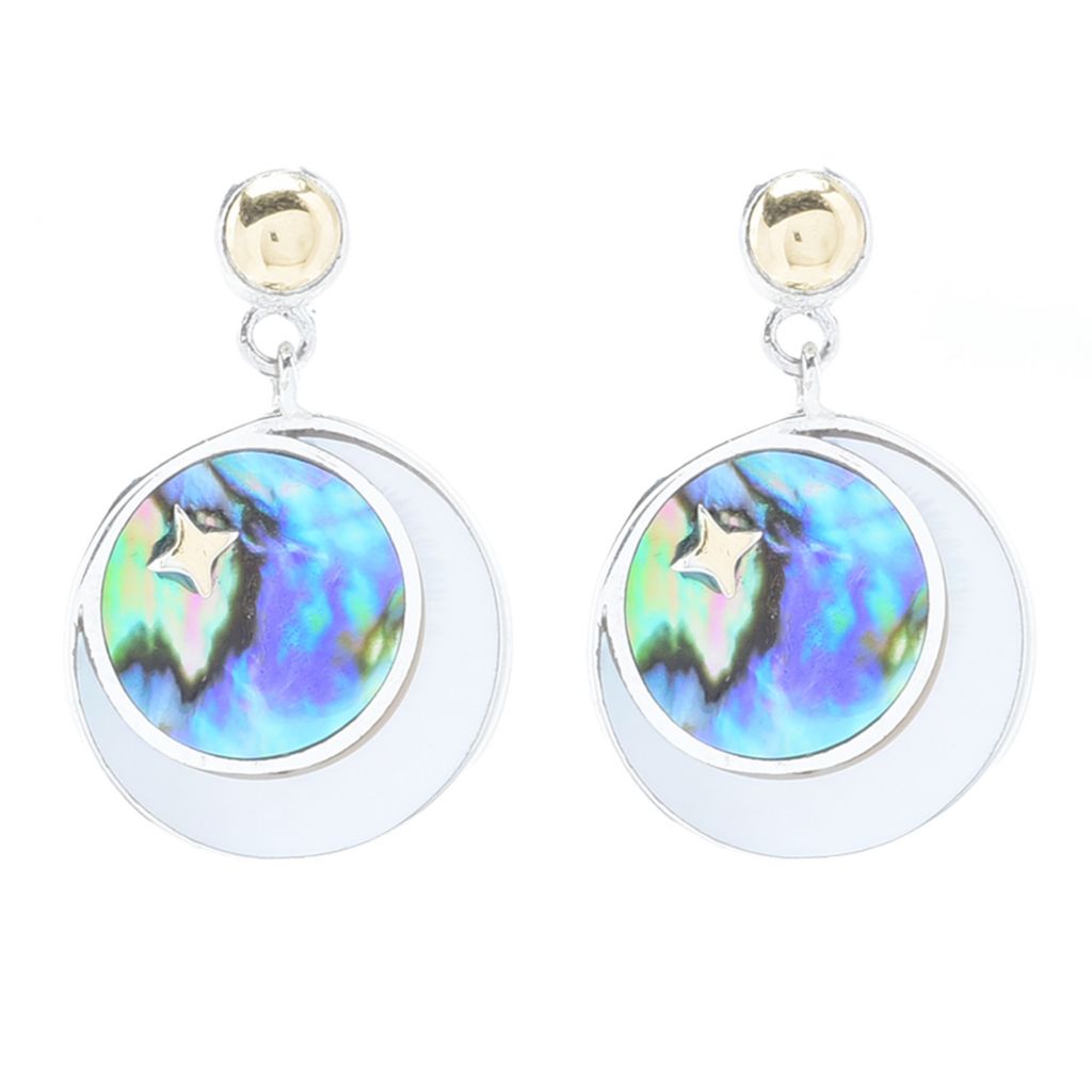 Artisan Silver by Samuel B. Abalone & Mother-of-Pearl Celestial Earrings