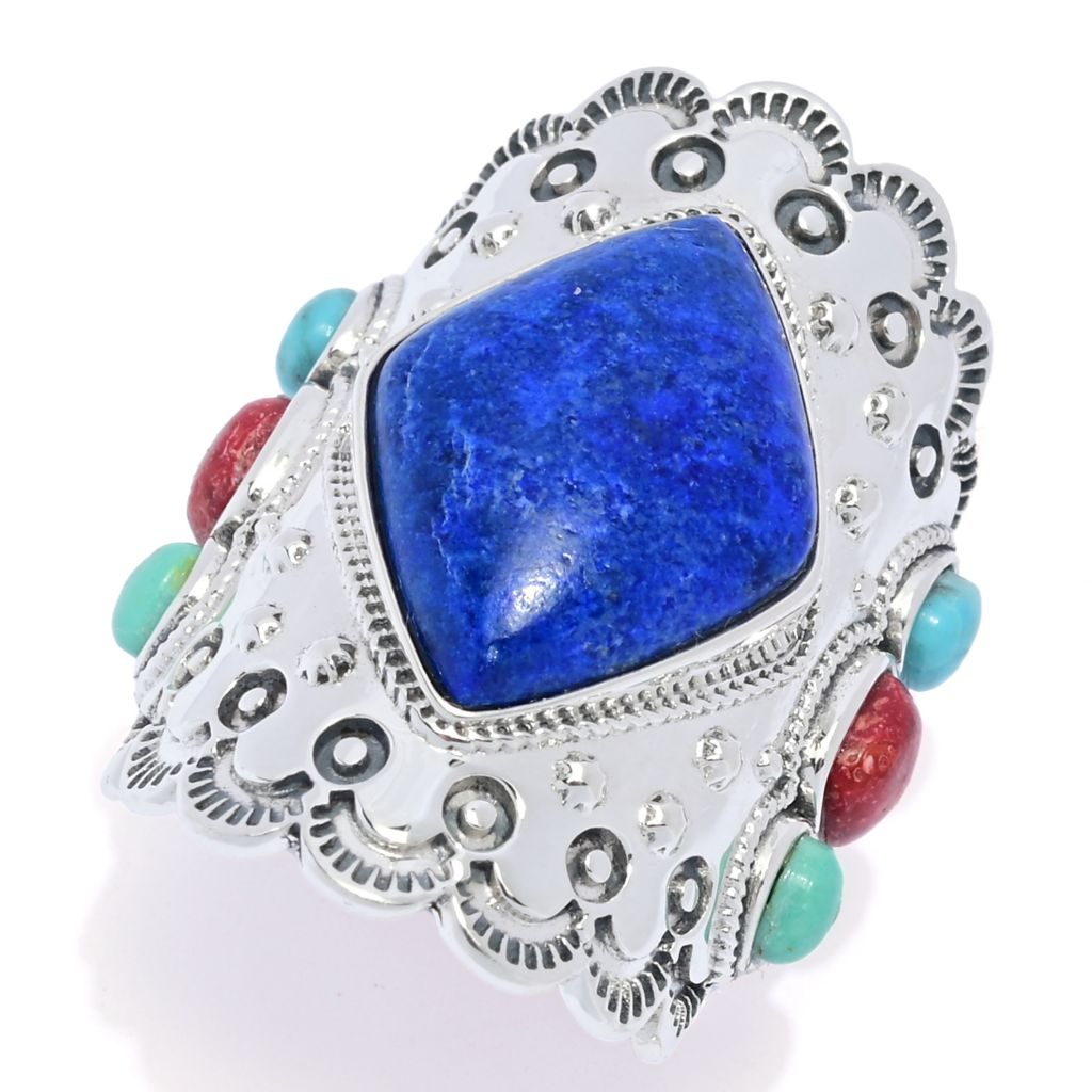 southwest-elements-lapis-mohave-kingman-turquoise-red-coral-ring