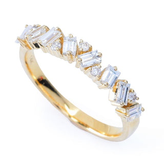 LALI Jewels 14K Gold 0.65ctw Tapered Baguette & Round Diamond Ring