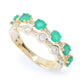 LALI Jewels 14K Gold Polished 1.22ctw Emerald & Diamond Ring, 2.4 grams
