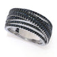 Platinum Plated Choice of Black Spinel or Zircon Highway Ring
