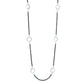 Platinum Plated 37.50ctw White Topaz & Black Spinel Necklace