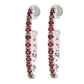 Platinum Plated Polished Choice of Gemstone 1" Hoop Earrings