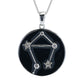 Sterling Silver Choice of Zodiac White Zircon & Black Enamel Pendant w/ Chain