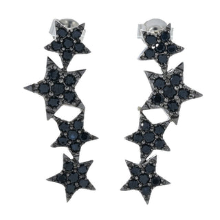 Platinum Plated Choice of Gemstone Shooting Stars Dangle Earrings