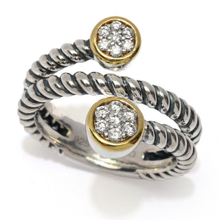 Melodia Diamonds 18K Vermeil 0.23ctw Cultured Diamond Wrap Around Ring