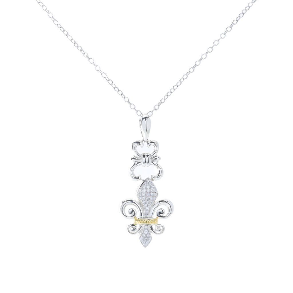 Melodia Diamonds 0.23ctw Lab Grown Diamond Fleur de Lis Pendant w/ Chain