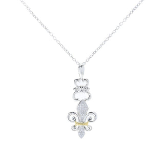 Melodia Diamonds 0.23ctw Lab Grown Diamond Fleur de Lis Pendant w/ Chain