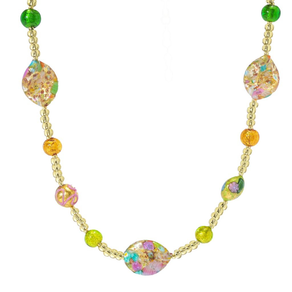 Il Murano di Francesca "Primavera" Multi Murano Glass Bead Necklace