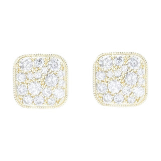 Cocci Collection 14K Gold Polished 1.00ctw Pave Diamond Stud Earrings