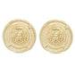Graziella 23K Gold Plated Electroform Medusa Coin Stud Earrings