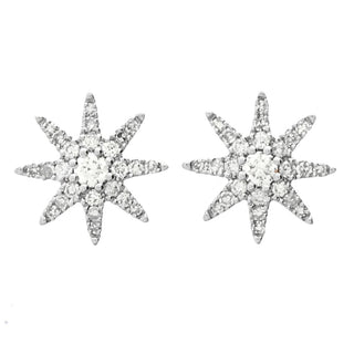 Sabrina Designs 14K White Gold 0.13ctw Diamond Starburst Earrings