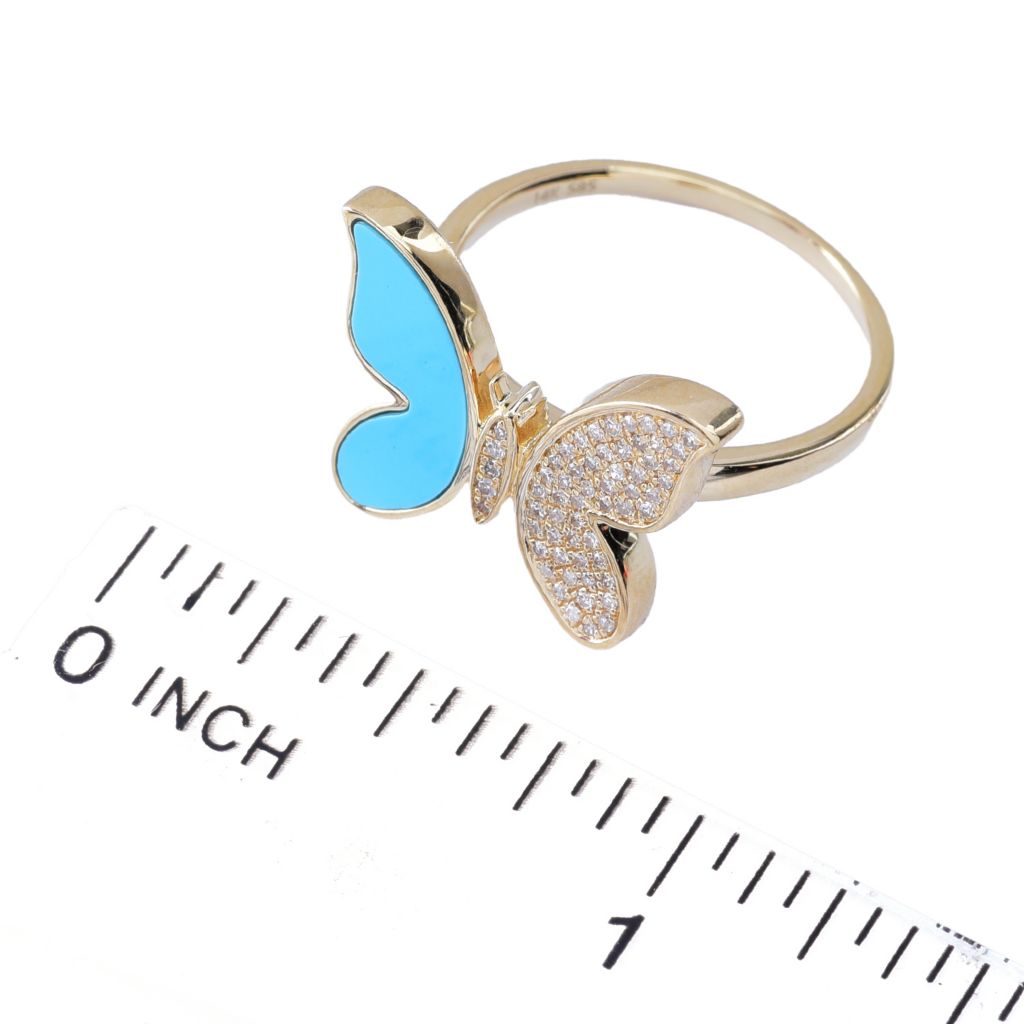 Sabrina Designs 14K Gold 0.13ctw Diamond & Choice of Gem Butterfly Ring