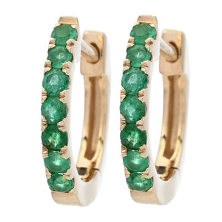 Sabrina Designs 14K Gold Choice of Ruby or Emerald Huggie Hoop Earrings