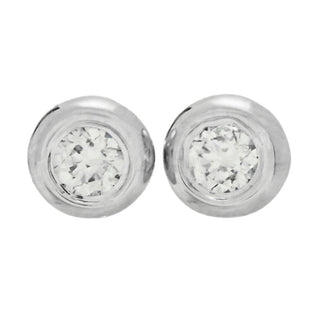 Morris & David 14K Gold Choice of Carat Bezel Set Diamond Stud Earrings