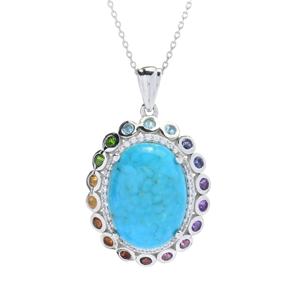 gem-treasures-20x15mm-kingman-turquoise-multi-gem-pendant-w-chain