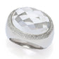 Far East Jewelry Sterling Silver 20x15mm White Quartz East-West Ring