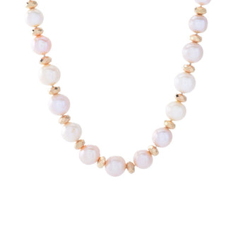 Far East Jewelry 14K Gold Accented Cultured Pearl & Hematite Necklace