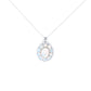 Gem Treasures 10x8mm Ethiopian Opal & White Zircon Pendant w/ Chain